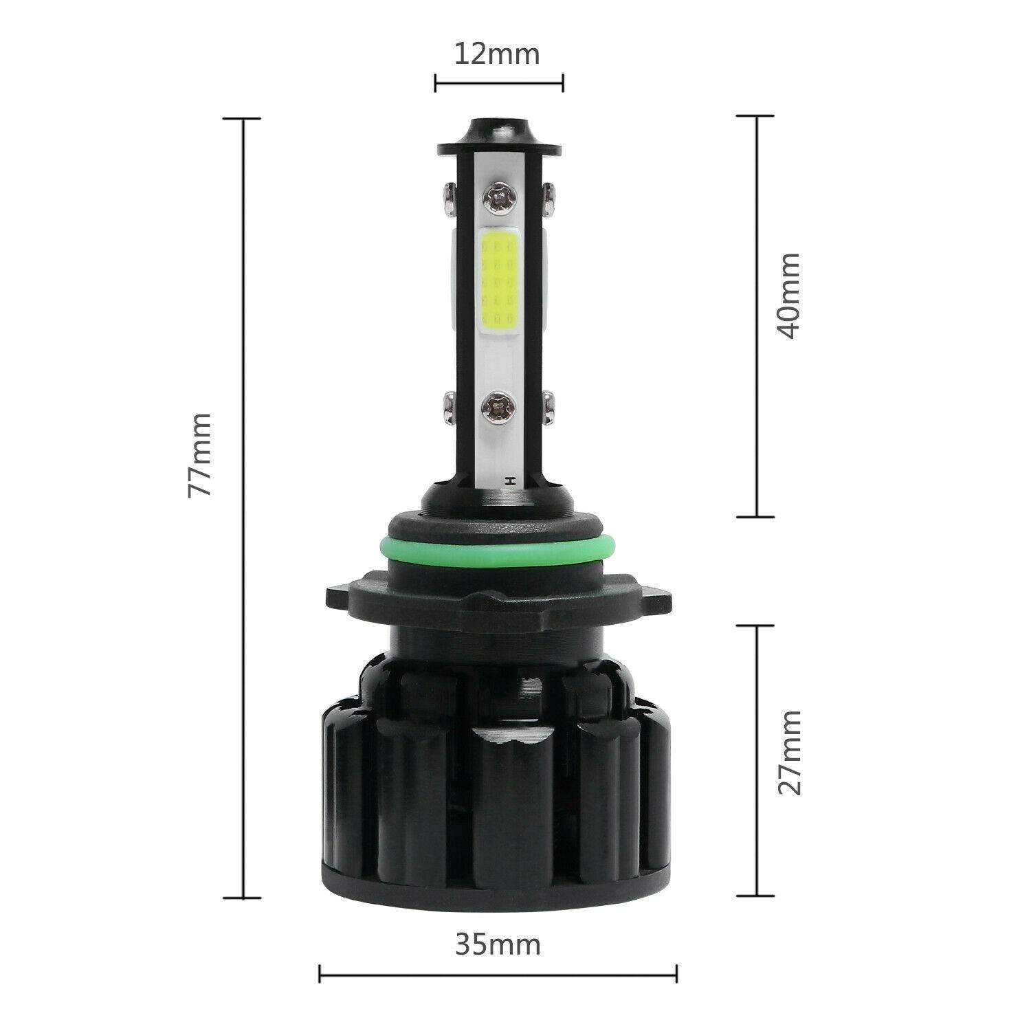 9006 HB4 LED Headlight Bulbs Conversion Kit High Low Beam Fog 6500K Super White