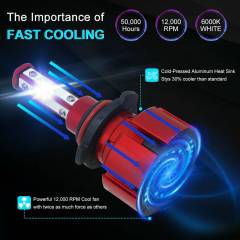 4PCS 4 Side 9005+9006 LED Headlight Hulb Kit High/Low Light Light Bright 6000K