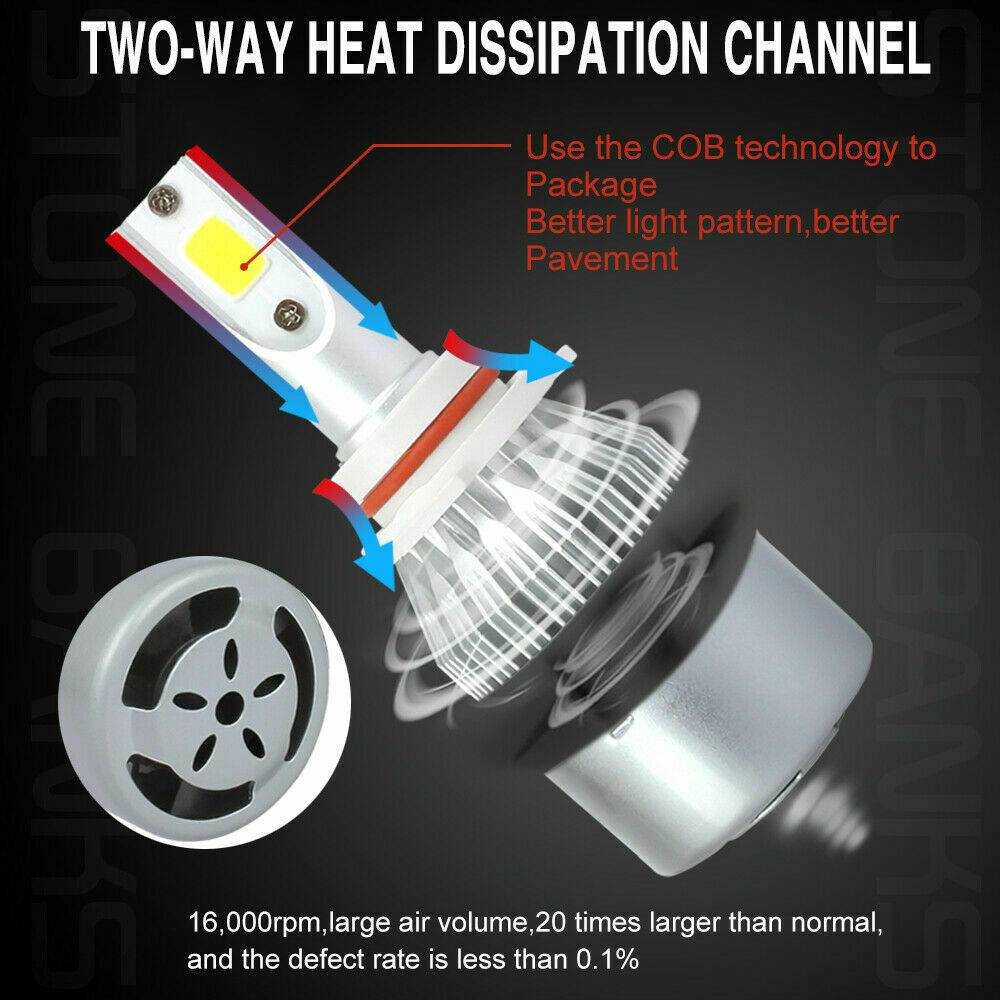 4pcs 9006 HB4 LED Headlight Bulbs Conversion Kit Lamp 6000K