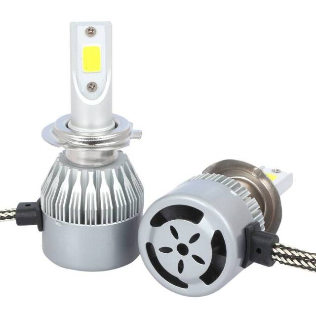4PCS H7 LED Headlight Bulb Conversion Kit High Low Beam Lamp 6000K Bulbs C6