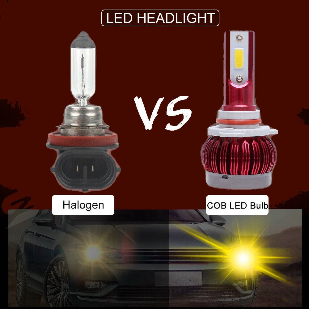 4x 9005 9006 Combo LED Headlight Kit Hi/Lo Beam Bulbs 3000K Super Yellow Light