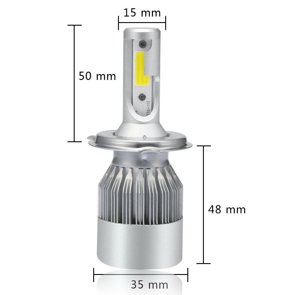4PCS H4/9003 CREE LED Headlight Conversion Kit High/Low Beam 6000K Light Bulbs