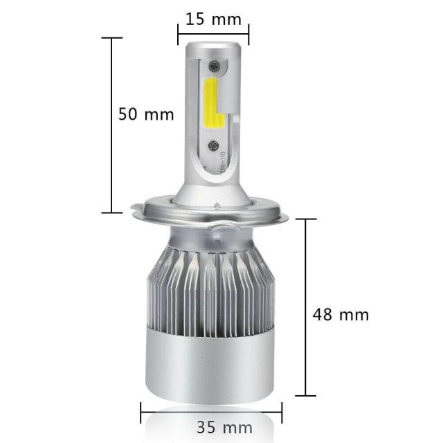 4PCS H4/9003 CREE LED Headlight Conversion Kit High/Low Beam 6000K Light Bulbs