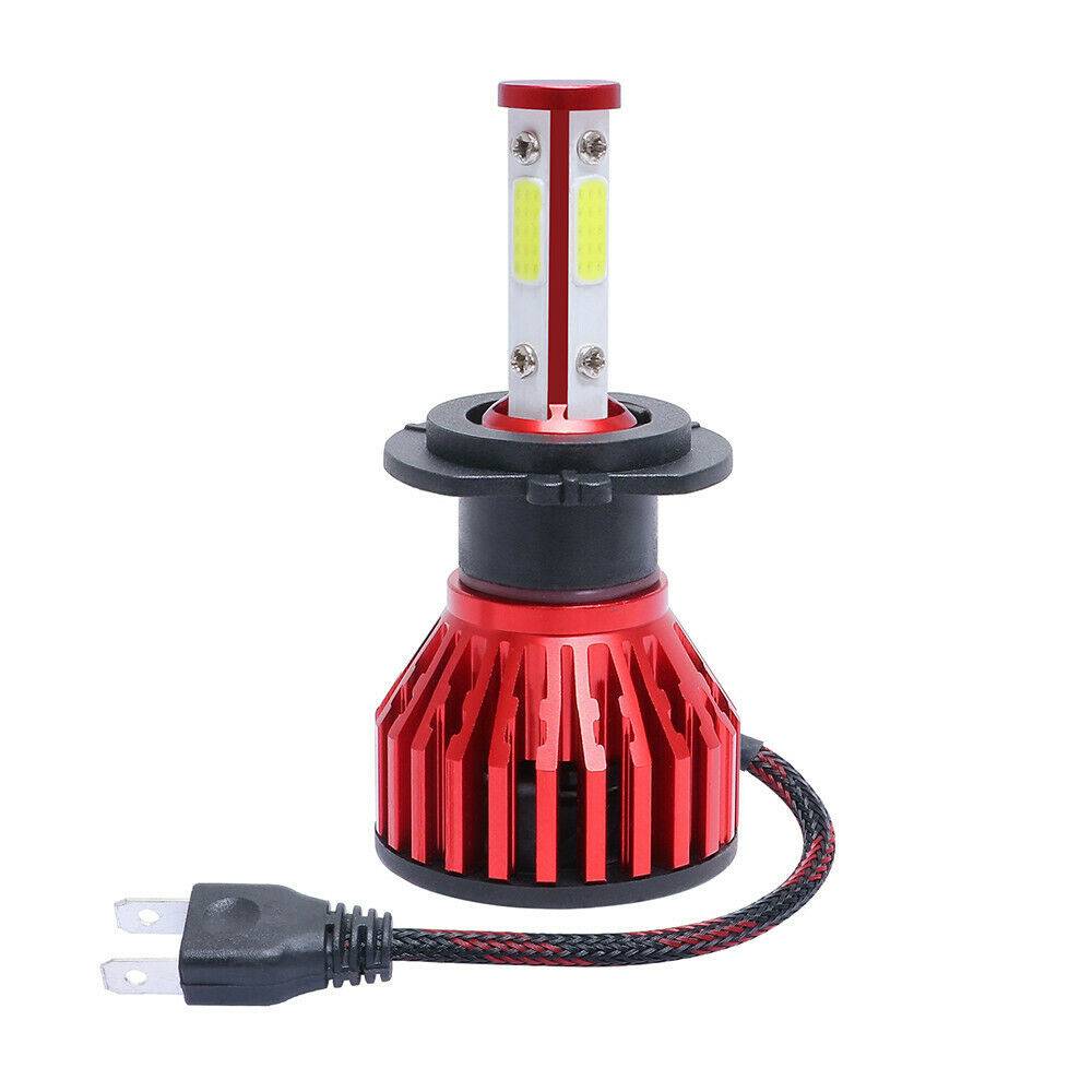 2PCS 4-sided H7 LED Headlight Bulb Conversion Kit Far/Near Light 6000K