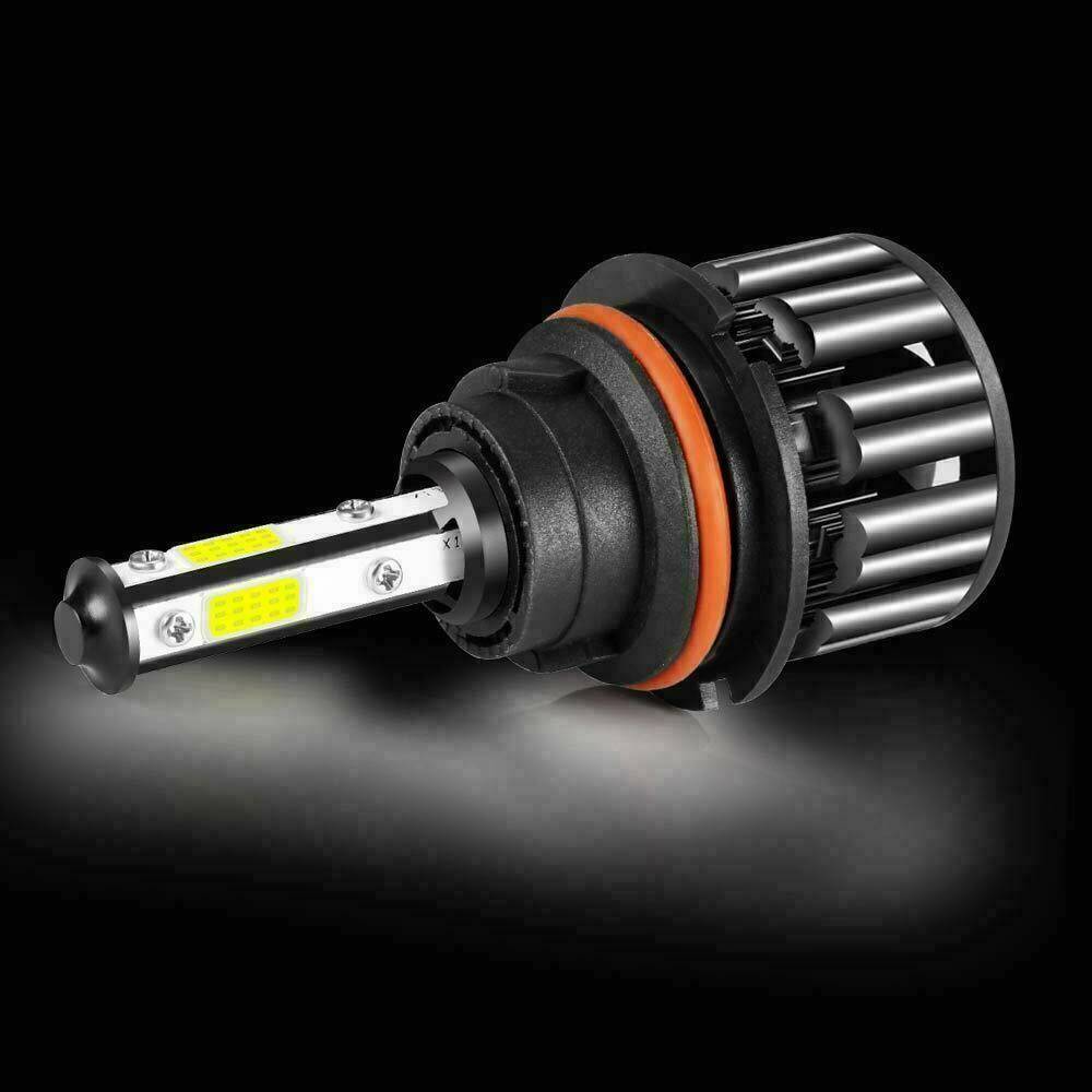 2 Pair 4 Sides LED Headlight 9007 6000K HB5 Hi/low Beams HID Bulbs