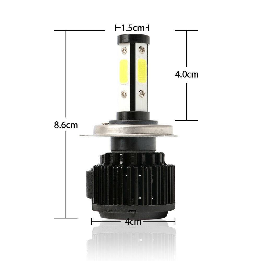 4PCS H4 LED Headlight Bulb Kit Canbus High Beam 6000K
