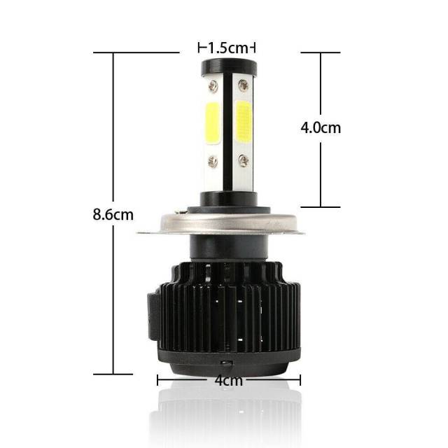 4PCS H4 LED Headlight Bulb Kit Canbus High Beam 6000K