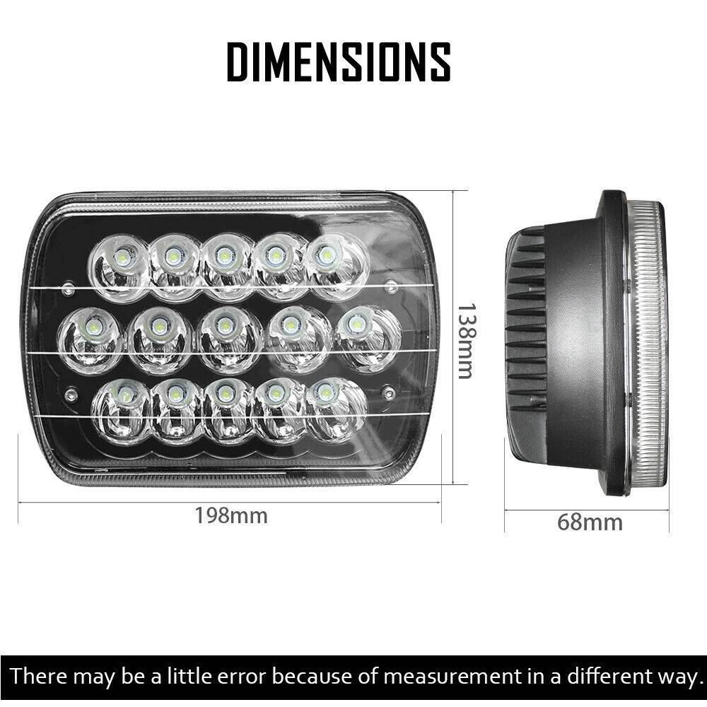 4PCS H6054 5x7" 7x6" LED Headlight High/Low Beam