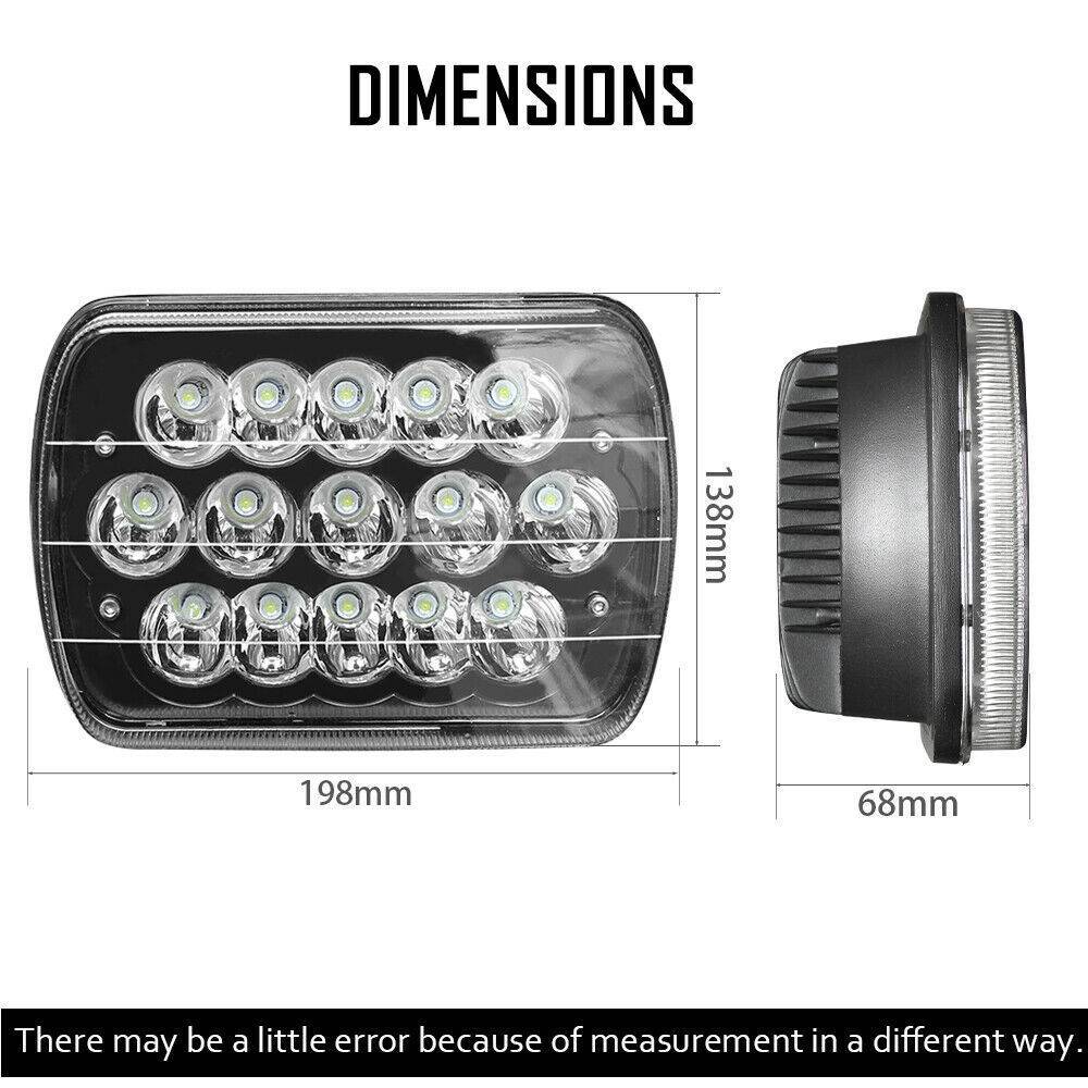 4PCS H6054 5x7" 7x6" LED Headlight High/Low Beam