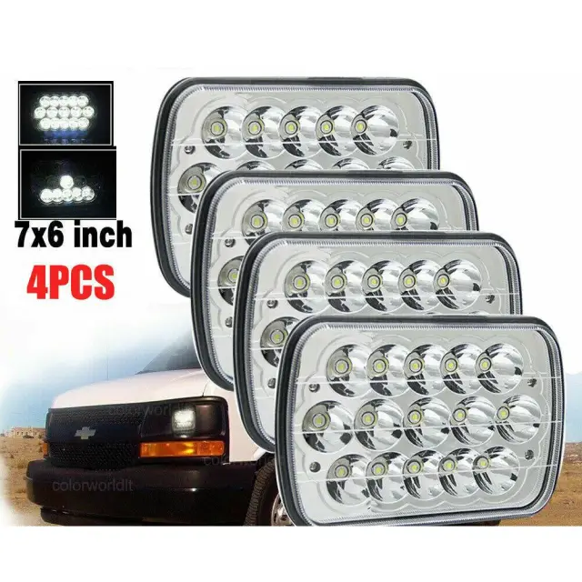 4PCS H6054 5x7&quot; 7x6&quot; LED Headlight High/Low Beam