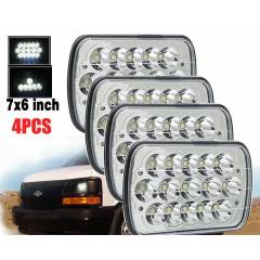 4PCS H6054 5x7" 7x6" LED Headlight High/Low Beam