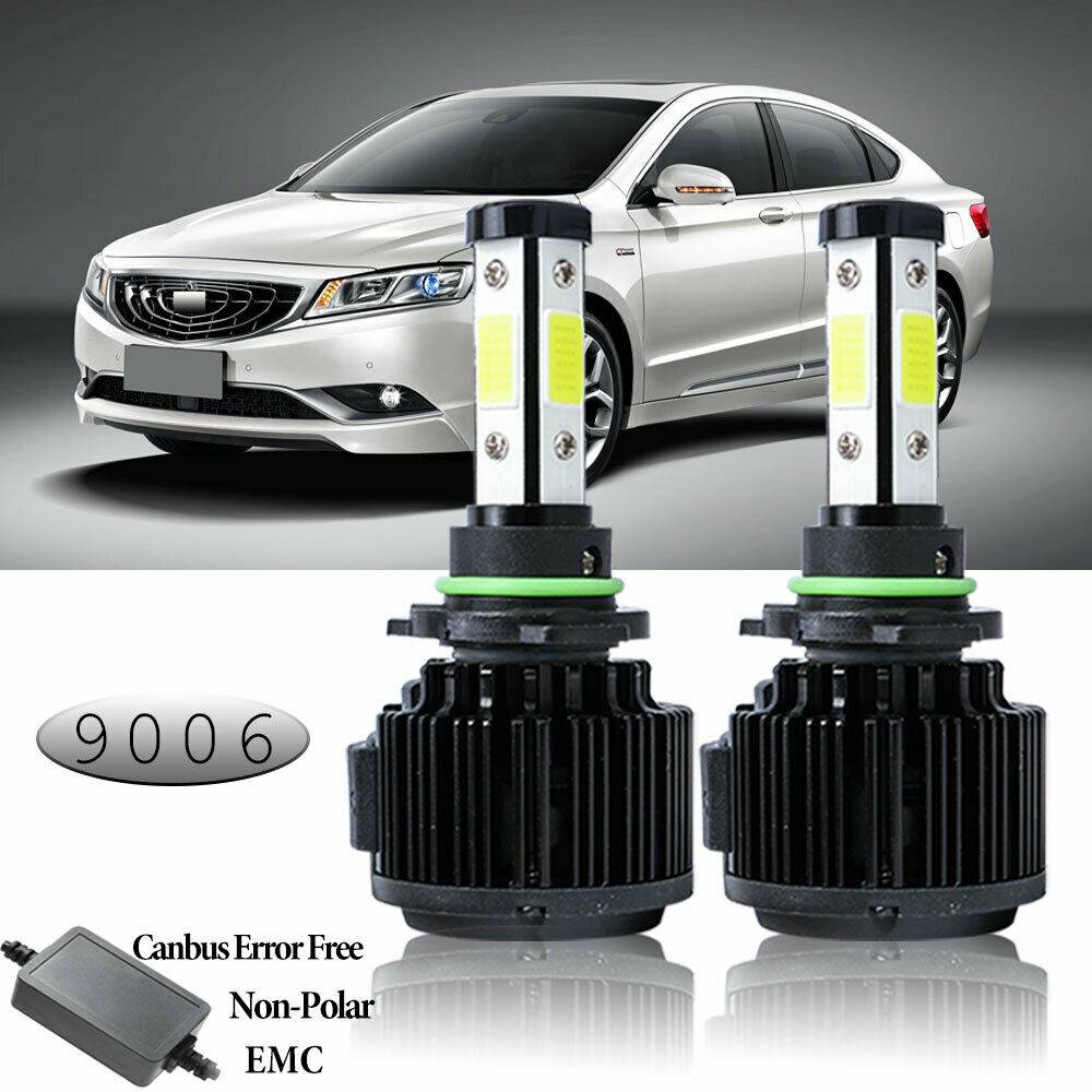 4PCS 4-side Luminous COB LED Low Beam/fog Light Kit 9006 6000K Bulb