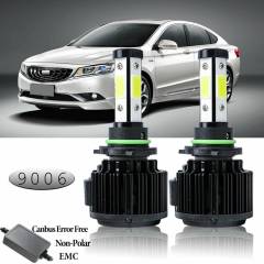 4PCS 4-side Luminous COB LED Low Beam/fog Light Kit 9006 6000K Bulb