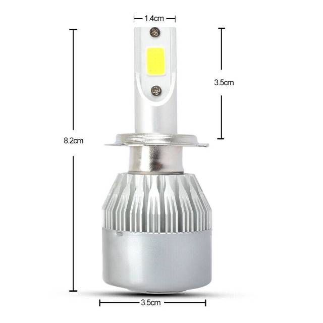 4PCS H7 LED Headlight Bulb Conversion Kit High Low Beam Lamp 6000K Bulbs C6