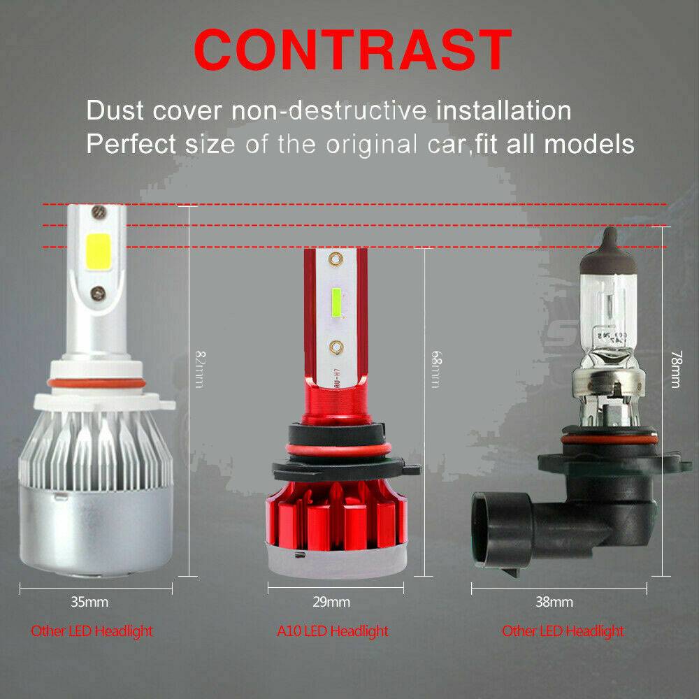 4PCS 9005 H11 8000K LED Headlight Light HID Fog Kit High Low Beam Bulb