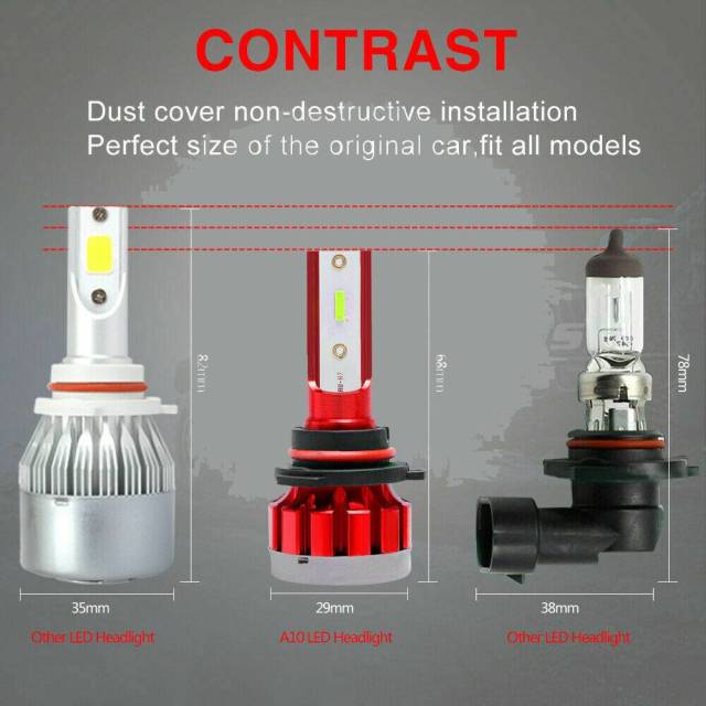 4PCS 9005 H11 8000K LED Headlight Light HID Fog Kit High Low Beam Bulb