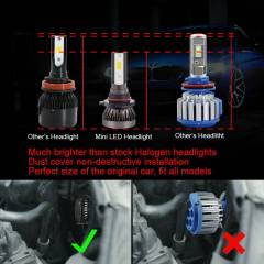 2 pcs Bulbs 9005 Combo LED Headlight Kits 120W High/Low Beam 6000K White