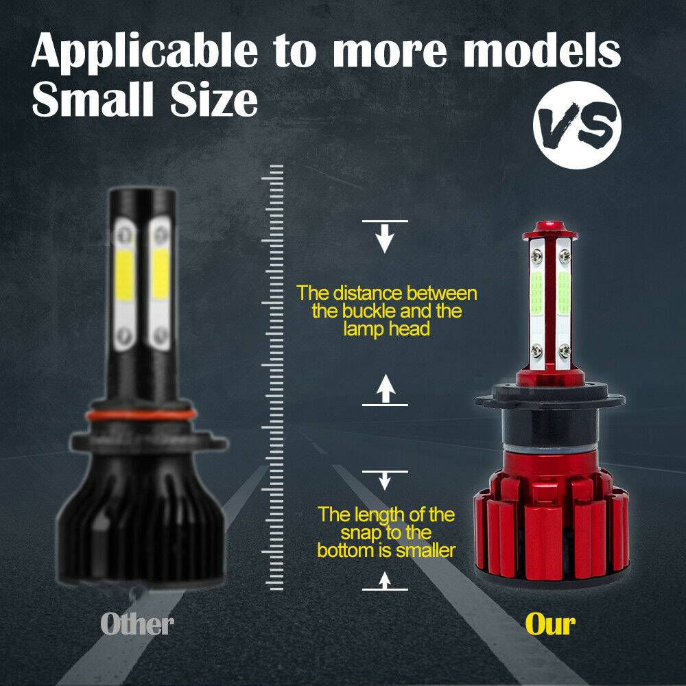 2PCS H7 LED Headlamp High Beam/low Beam Bulb Kit 8000K