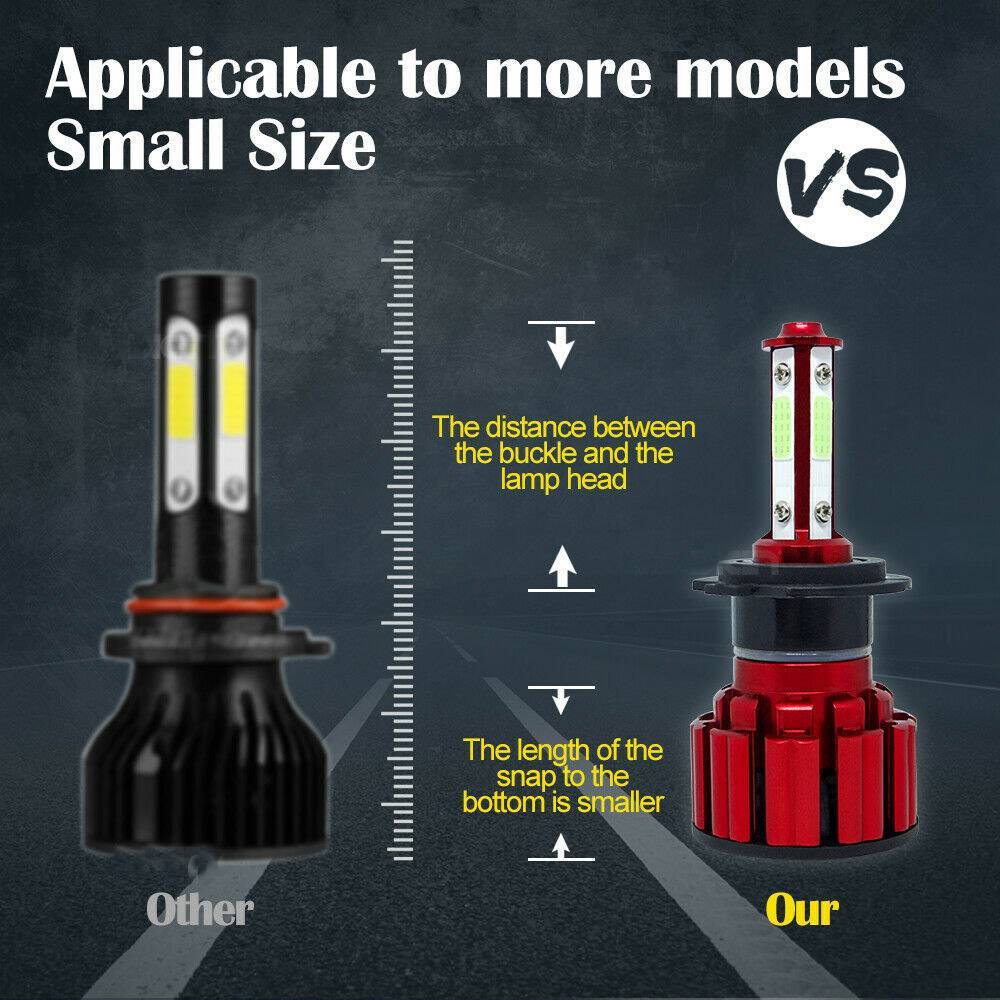2PCS H7 LED Headlamp High Beam/low Beam Bulb Kit 8000K