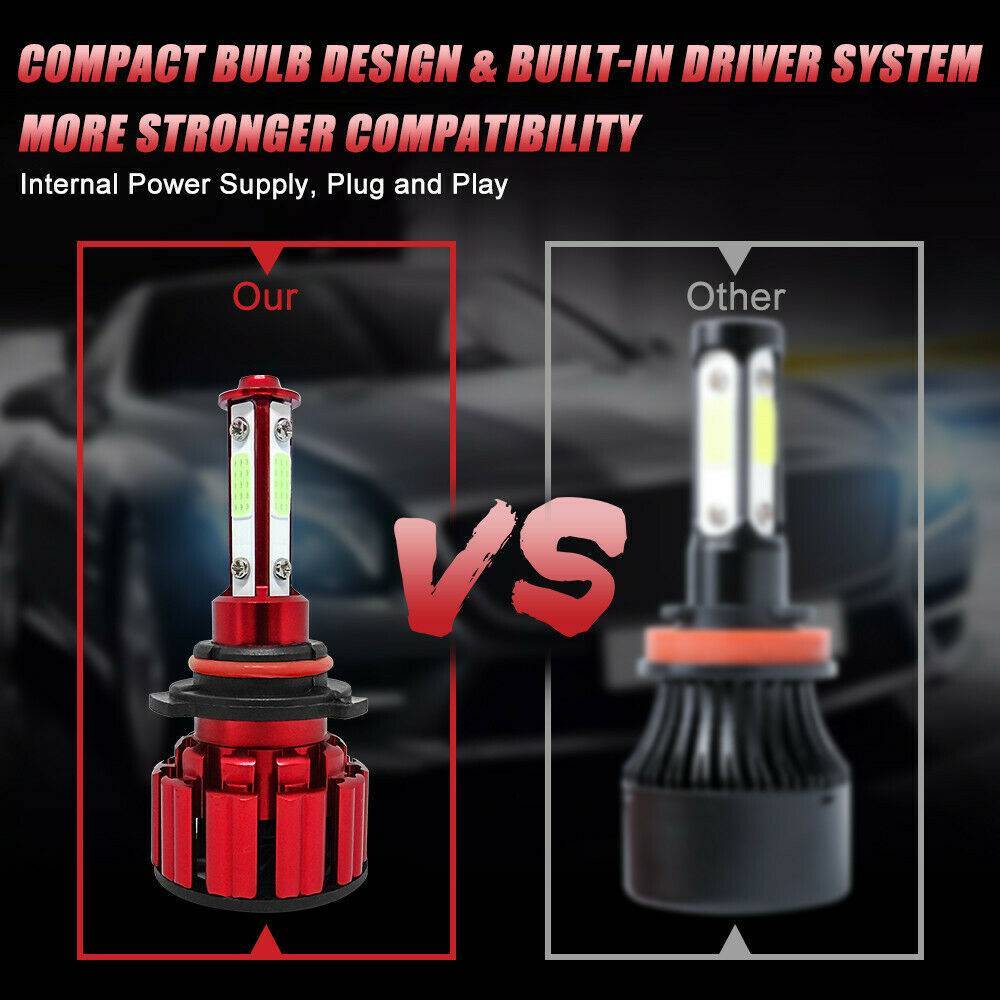 6PCS 9005 9006 H11 LED Combo Headlight Fog Light Kit High Low Beam Bulb 8000K