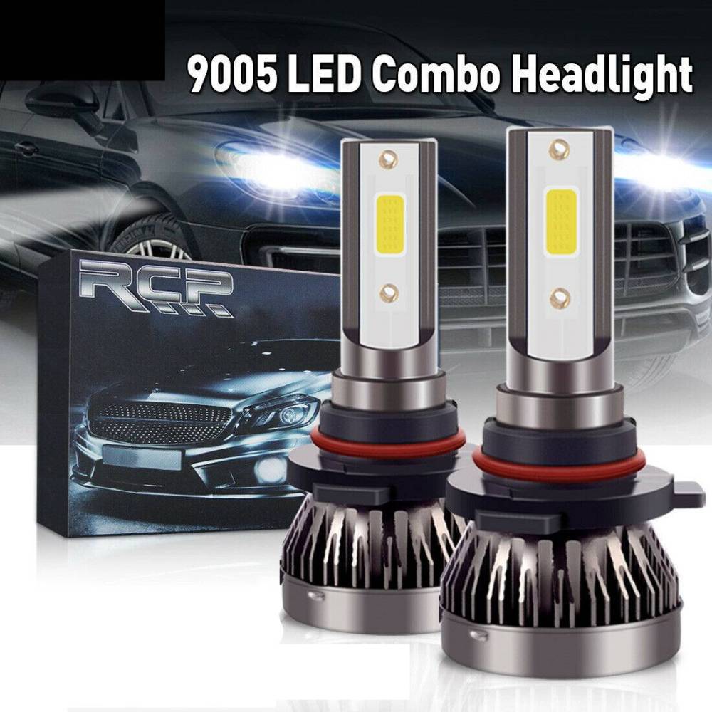 2 pcs Bulbs 9005 Combo LED Headlight Kits 120W High/Low Beam 6000K White