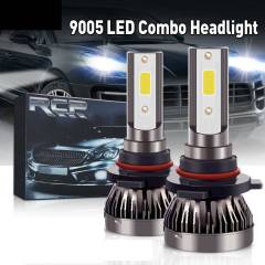 2 pcs Bulbs 9005 Combo LED Headlight Kits 120W High/Low Beam 6000K White