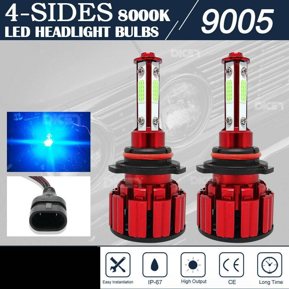 4-sided 9005 HB3 9140 9145 LED High Beam Fog Bulb Conversion Kit 120W 8000K