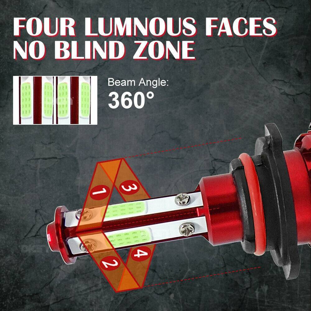 4-sided 9005 HB3 9140 9145 LED High Beam Fog Bulb Conversion Kit 120W 8000K