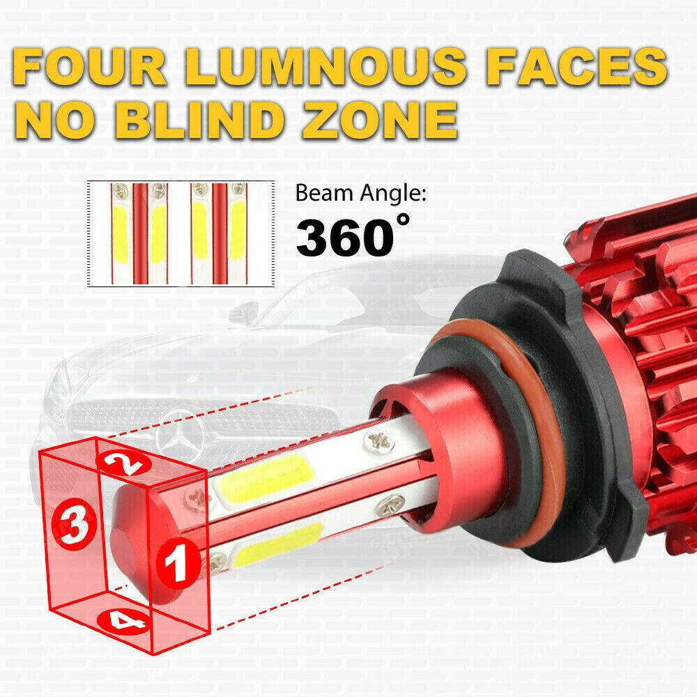 6PCS 9005 9006 H11 LED Combination Headlight High Beam Low Beam Fog Light Kit