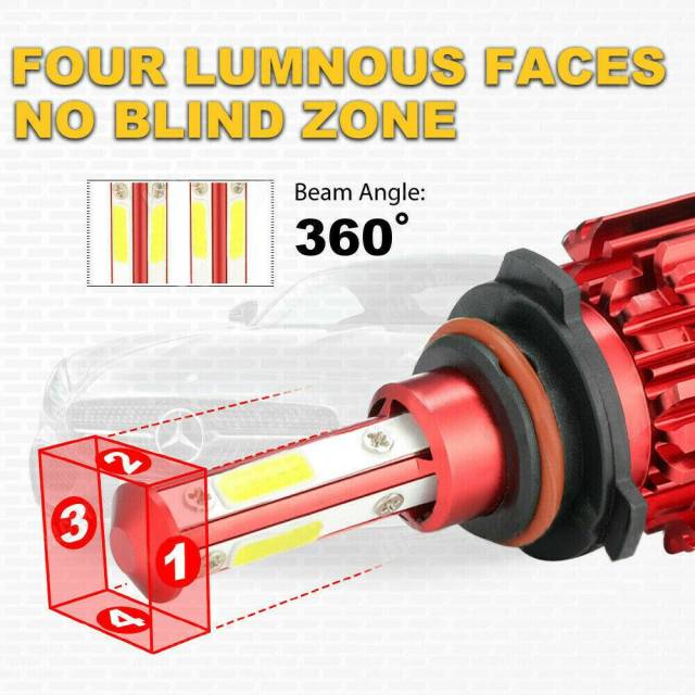 6PCS 9005 9006 H11 LED Combination Headlight High Beam Low Beam Fog Light Kit
