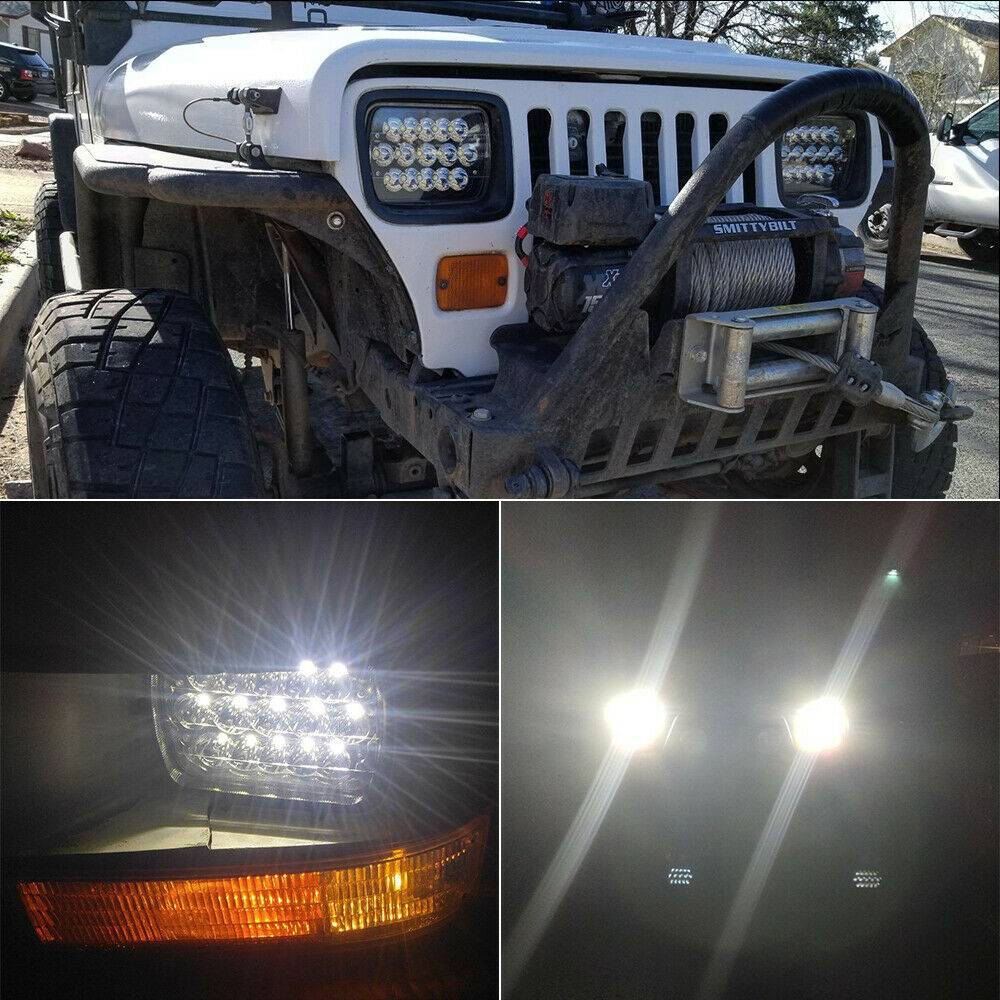 4PCS H6054 5x7" 7x6" LED Headlight High/Low Beam