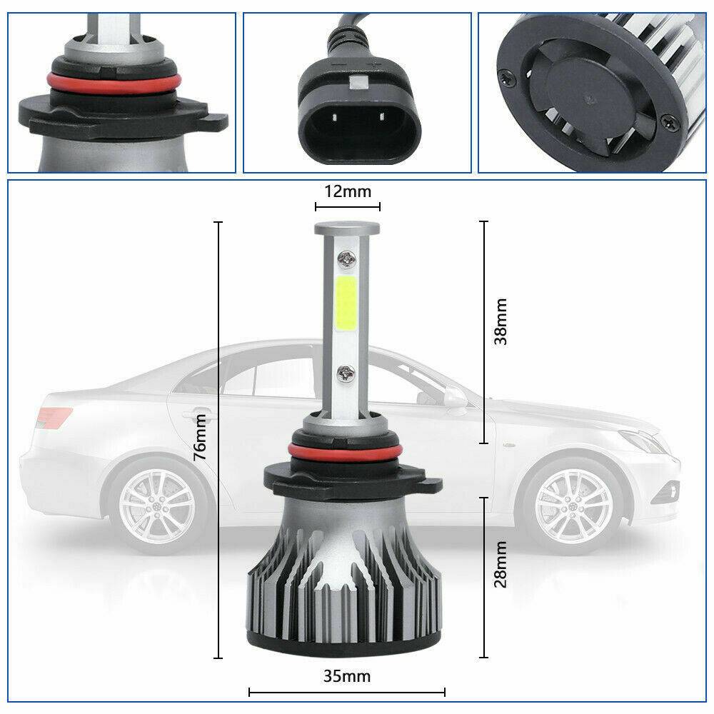 6PCS 4-sided 9005 9006 H11 LED Combination Headlight High Beam Fog Light Kit