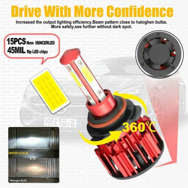 6PCS 9005 9006 H11 LED Combination Headlight High Beam Low Beam Fog Light Kit
