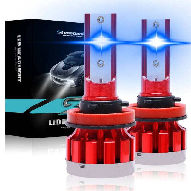 2PCS H11 LED Headlight Super Bright Bulb Kit 8000K Blue
