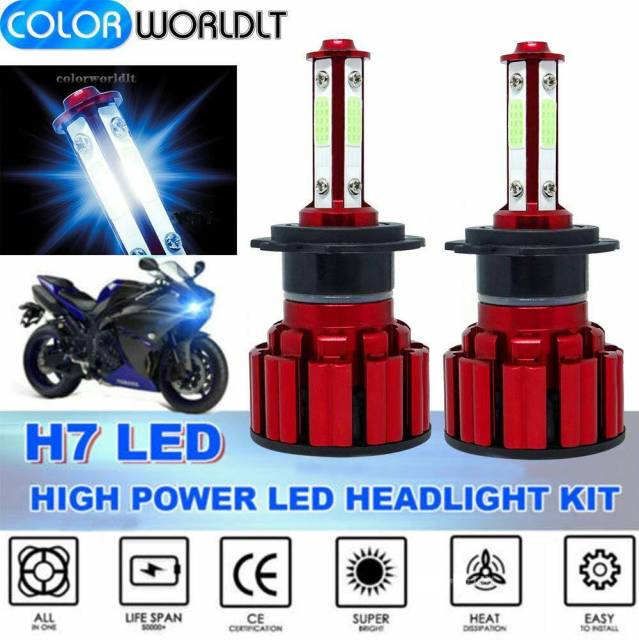 2PCS H7 LED Headlamp High Beam/low Beam Bulb Kit 8000K