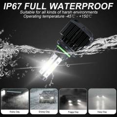 4PCS 4-side Luminous COB LED Low Beam/fog Light Kit 9006 6000K Bulb