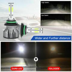 6PCS 4-sided 9005 9006 H11 LED Combination Headlight High Beam Fog Light Kit