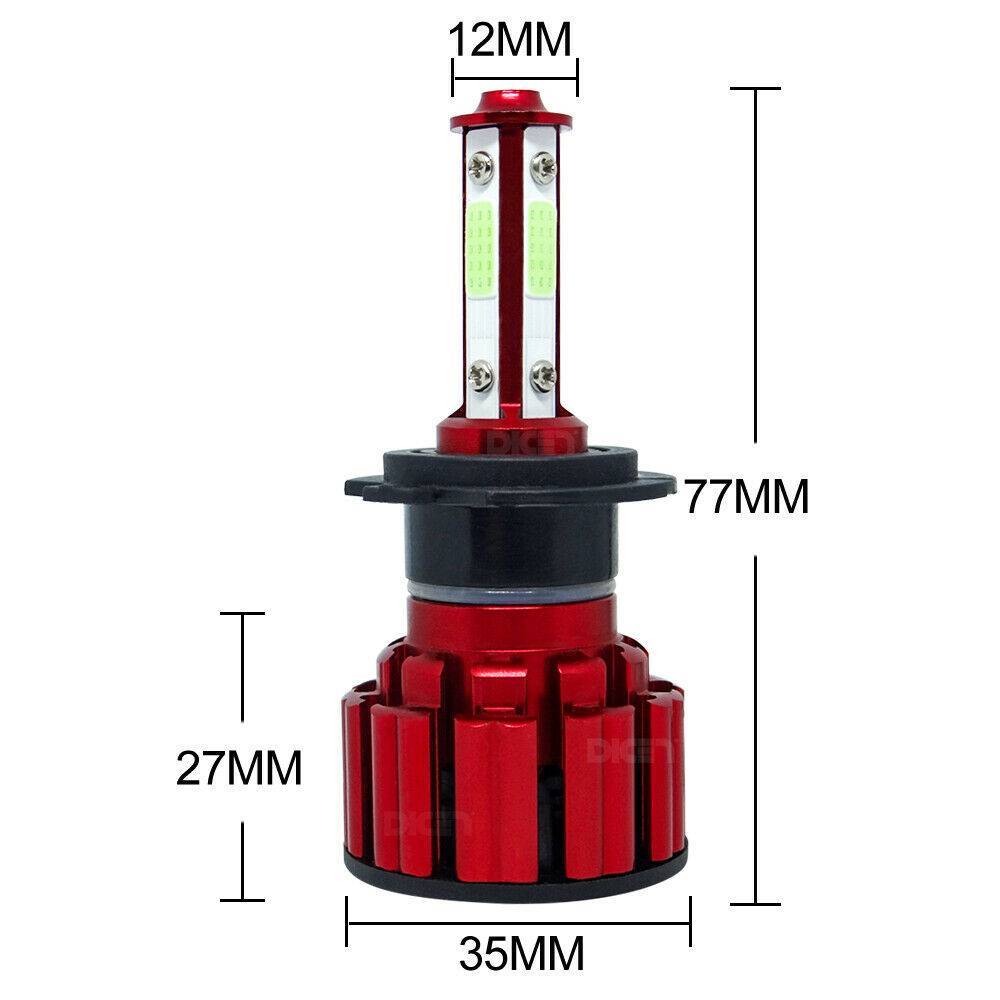 2PCS H7 LED Headlamp High Beam/low Beam Bulb Kit 8000K