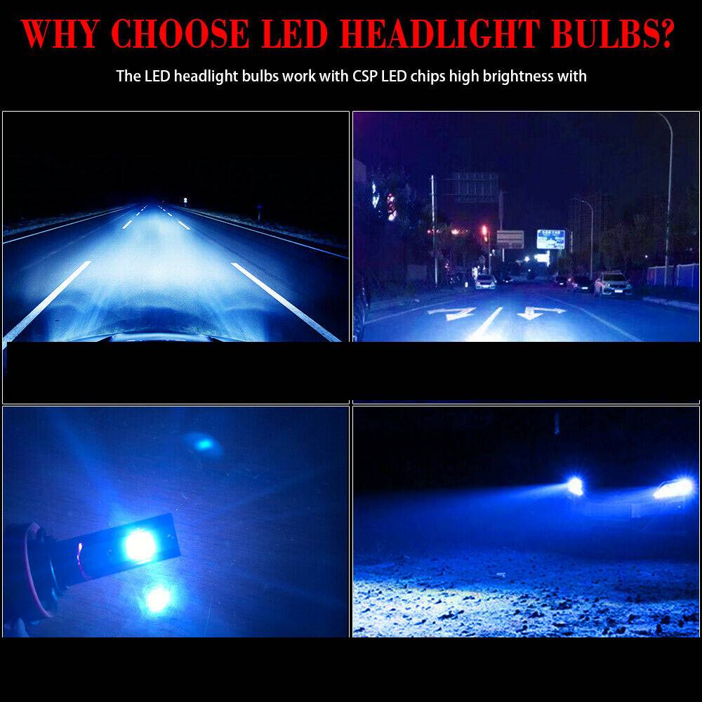 2pcs H7 CSP LED Headlight Conversion Kit High Low Beam Bulbs
