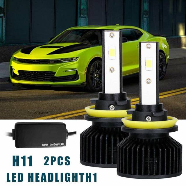 2x H11 CANBUS LED Headlight Kit High Low Beam Bulb Super White 6000K