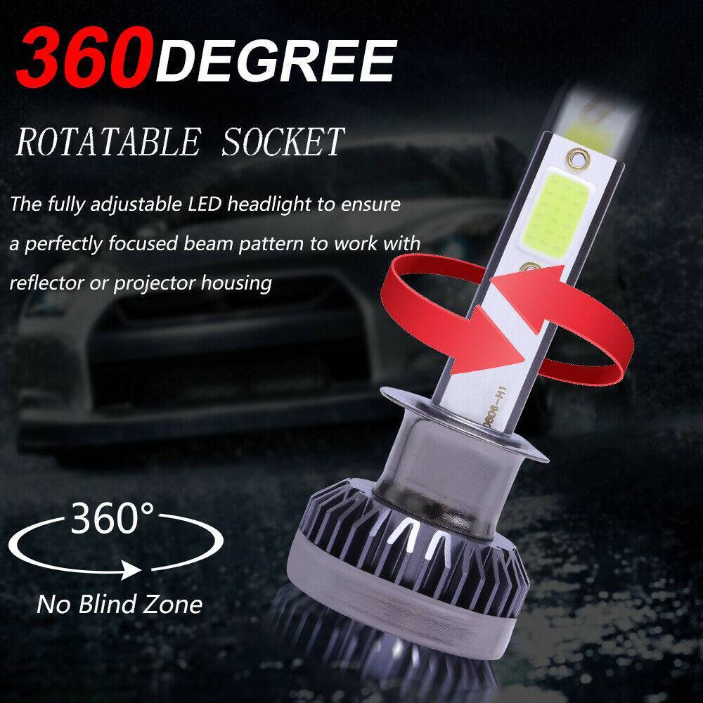 2PCS H1 LED Headlight Bulb High Beam/low Beam Bulb Conversion Kit 8000k Blue