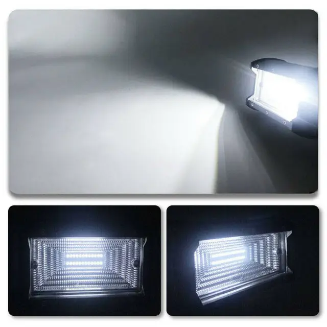 2PCS 72W Working Floodlight LED Light Bar Drive Fog Light Off-road 4WD