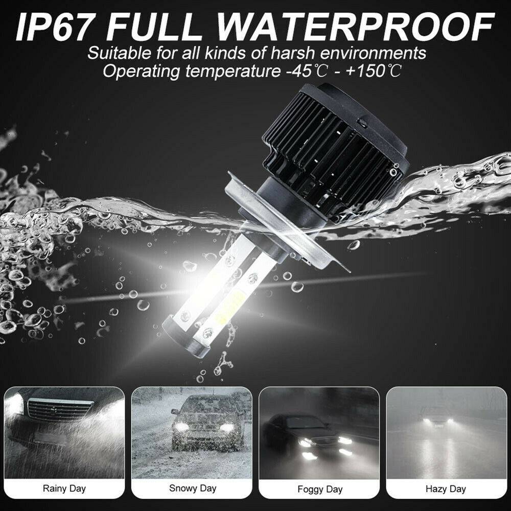 4PCS H4 LED Headlight Bulb Kit Canbus High Beam 6000K