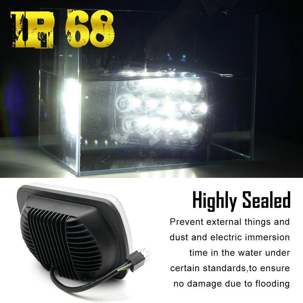 4PCS H6054 5x7" 7x6" LED Headlight High/Low Beam