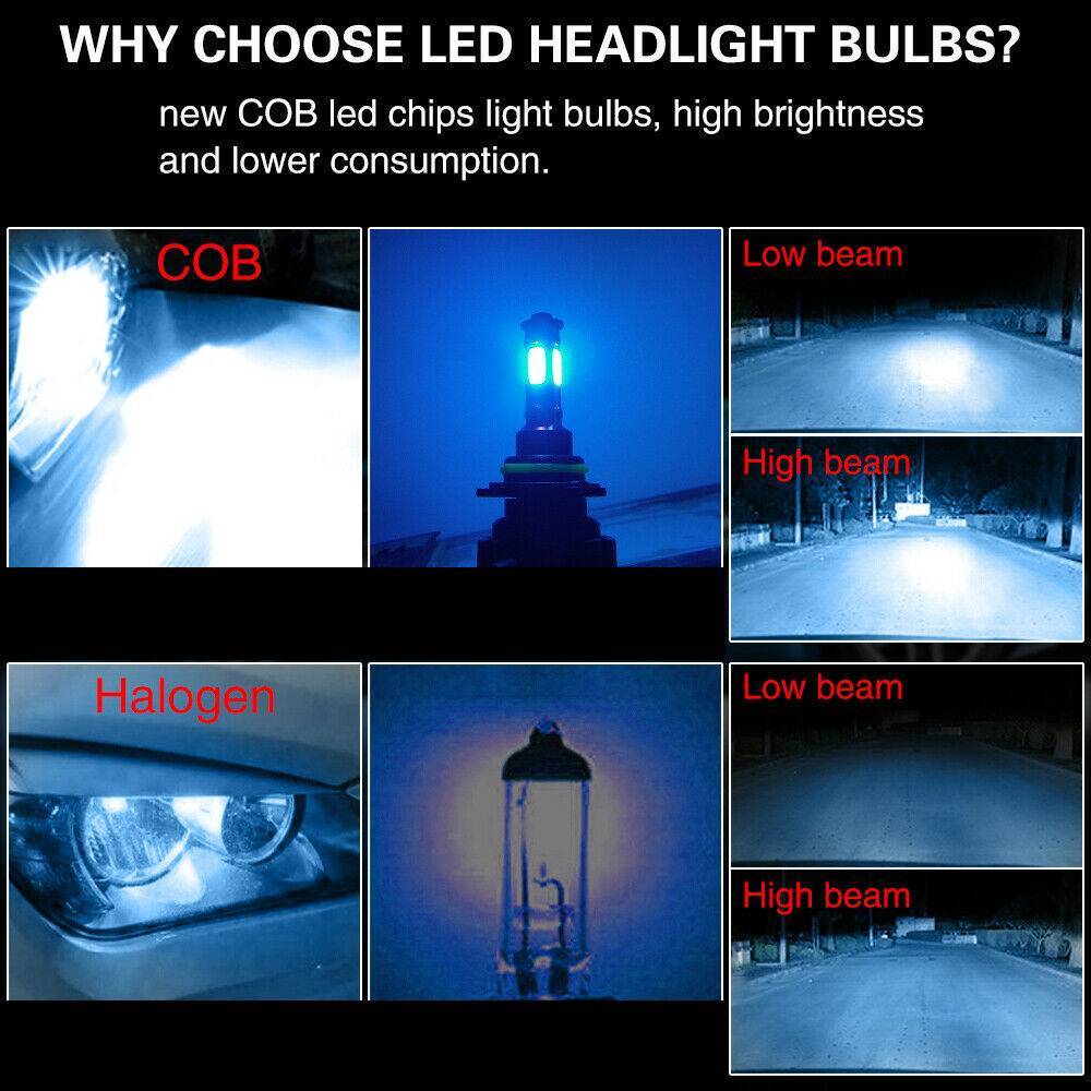 4-sided 9005 HB3 9140 9145 LED High Beam Fog Bulb Conversion Kit 120W 8000K