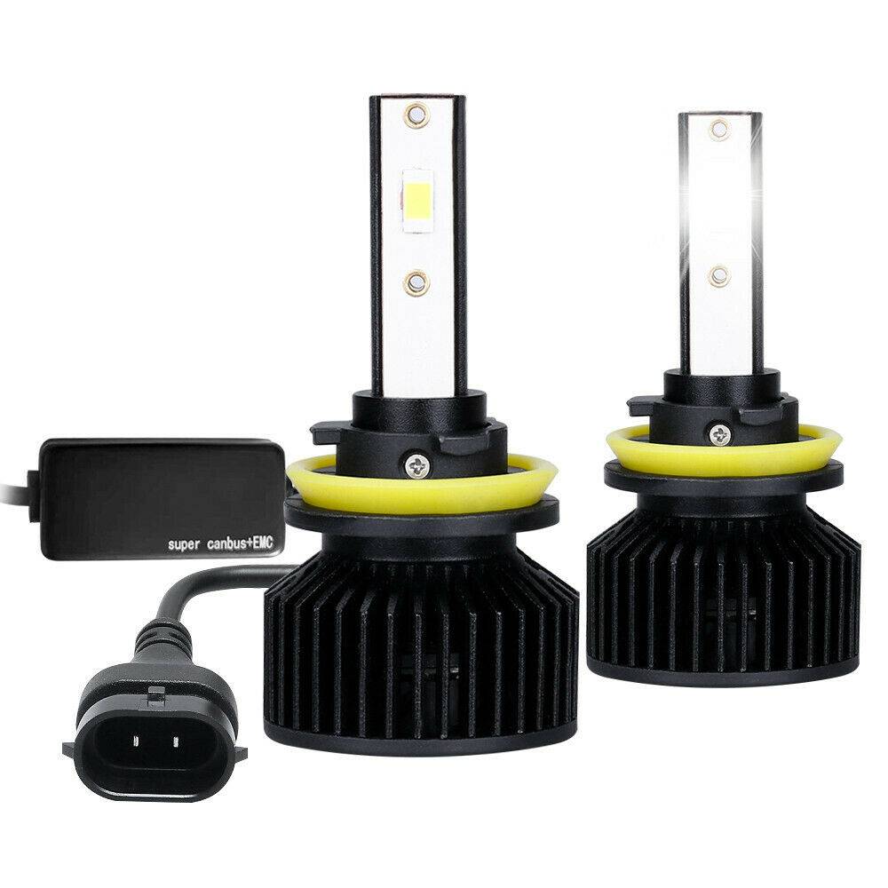 2x H11 CANBUS LED Headlight Kit High Low Beam Bulb Super White 6000K