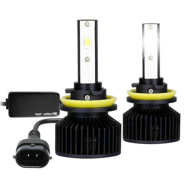 2x H11 CANBUS LED Headlight Kit High Low Beam Bulb Super White 6000K