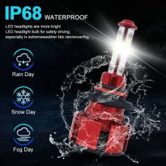 4PCS 4 Side 9005+9006 LED Headlight Hulb Kit High/Low Light Light Bright 6000K