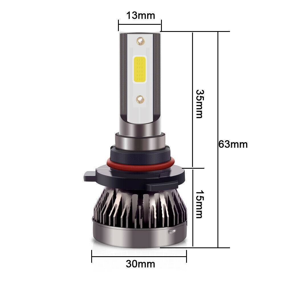 2PCS 9006 Combo LED Headlight Kits 120W High/Low Beam Bulbs 6000K White