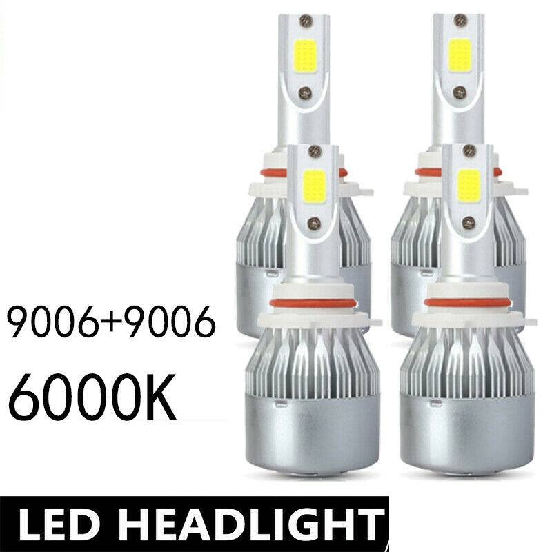 4pcs 9006 HB4 LED Headlight Bulbs Conversion Kit Lamp 6000K
